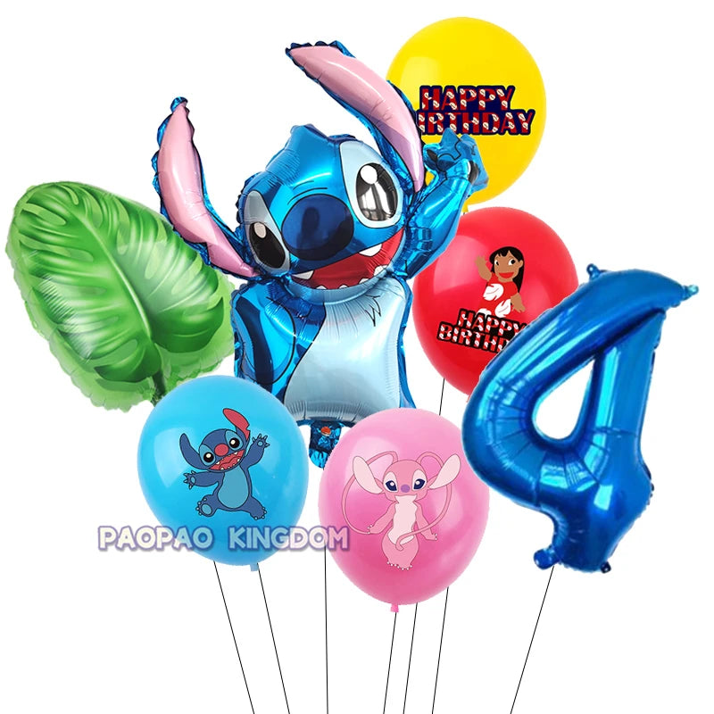 Lilo Stitch 32inch Number Foil Balloons Stitch Birthday Party Supplies Children Balloons Baby Shower Decoration Supplies