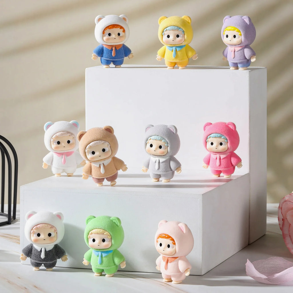 Cartoon Labubu Series Mini Flocking Exquisite Cute Doll Gift Diy Pendant Accessories Decoration Kawaii Toys Gift