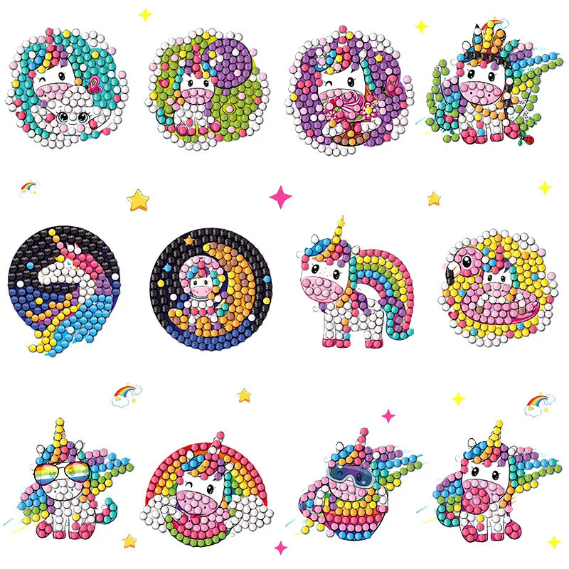 2024 New Stitch Children's Diamond Stickers Handmade Diy Point Diamond Painting Random Paste Set