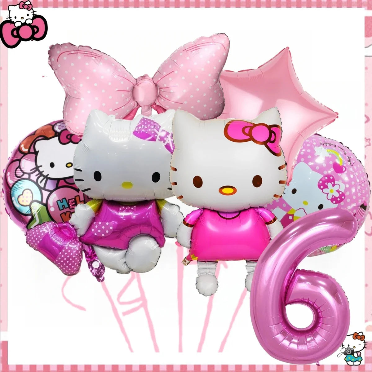Hello Kitty Birthday Party Decorations Kawaii Cat Tableware Plate Tablecloth Baby Shower DIY stickers Girls Gifts Party Supplies