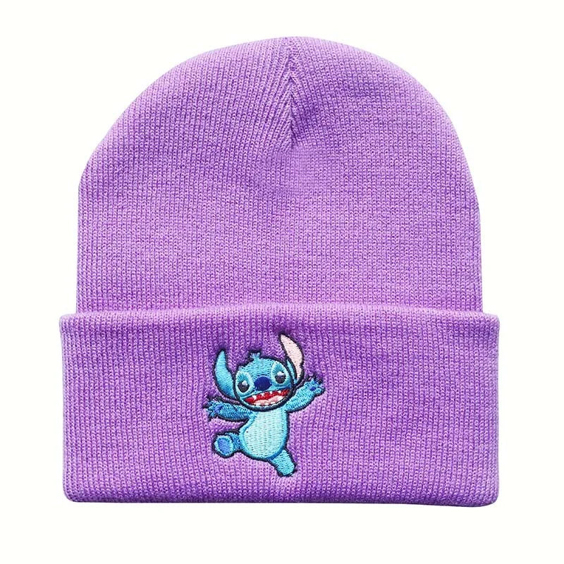 Winter Child Anime Beanies Hats Girls Boys Students Cute Cartoon Loli Stitch Knitted Keep Warm Windproof Skullies Caps Gifts