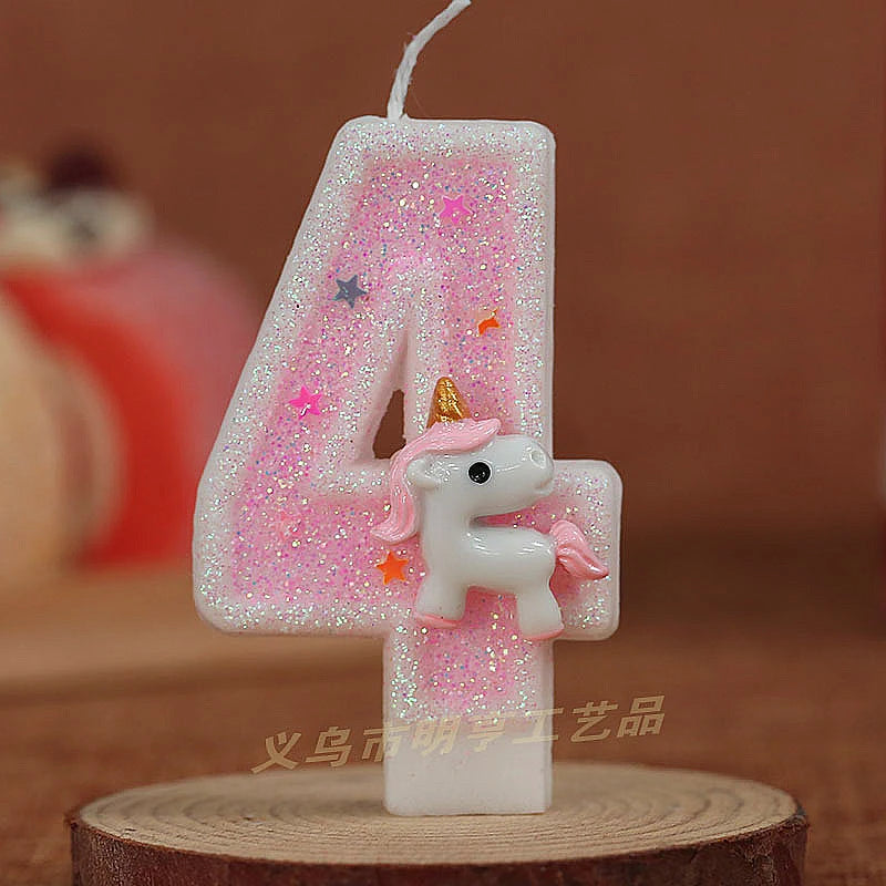 Sparklers Birthday Candle 1 Years Pink Unicorn Original Birthday Candles for Cake Blue Children's Birthday Candle