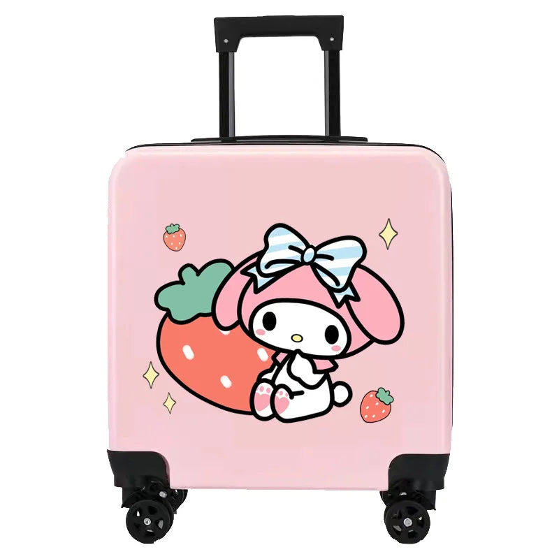 Sanrios New Child Trolley Case Cute Cartoon Kuromi Anime Hello Kittys Universal Wheel Suitcase Boy Girl Password Lock Suitcase