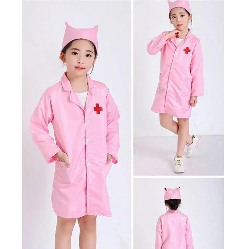 Children Doctors Nurses Kindergartens Professional Practitioners Role Dressing Performance Costume White Coat Festival Costumes