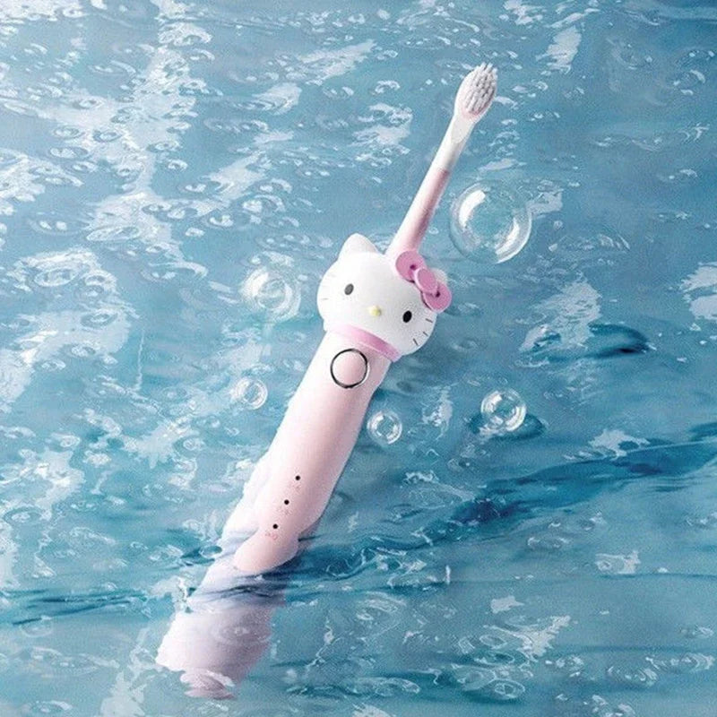 Kawaii Sanrio HelloKitty Electric Toothbrush Cute Anime Soft Hair Travel Portable Fiber Toothbrush Girl Oral Care Cleaning Brush
