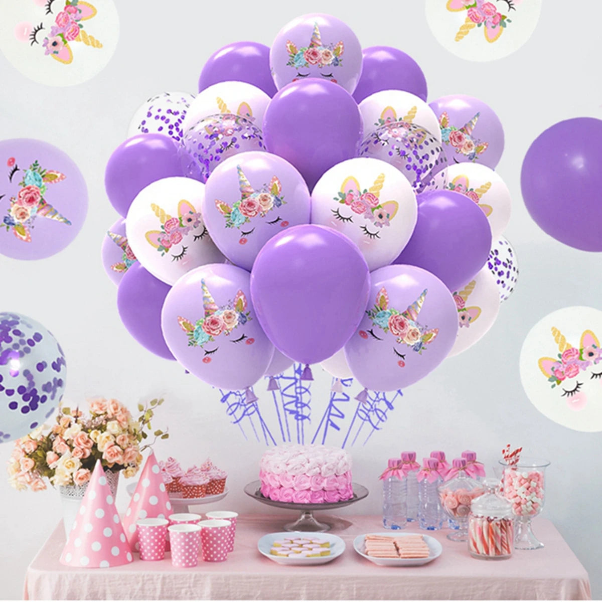 Pink Unicorn Latex Balloon Unicorn Theme Birthday Party Decoration Kids Girl Baby Shower Party Supplies Wedding Confetti Ballons