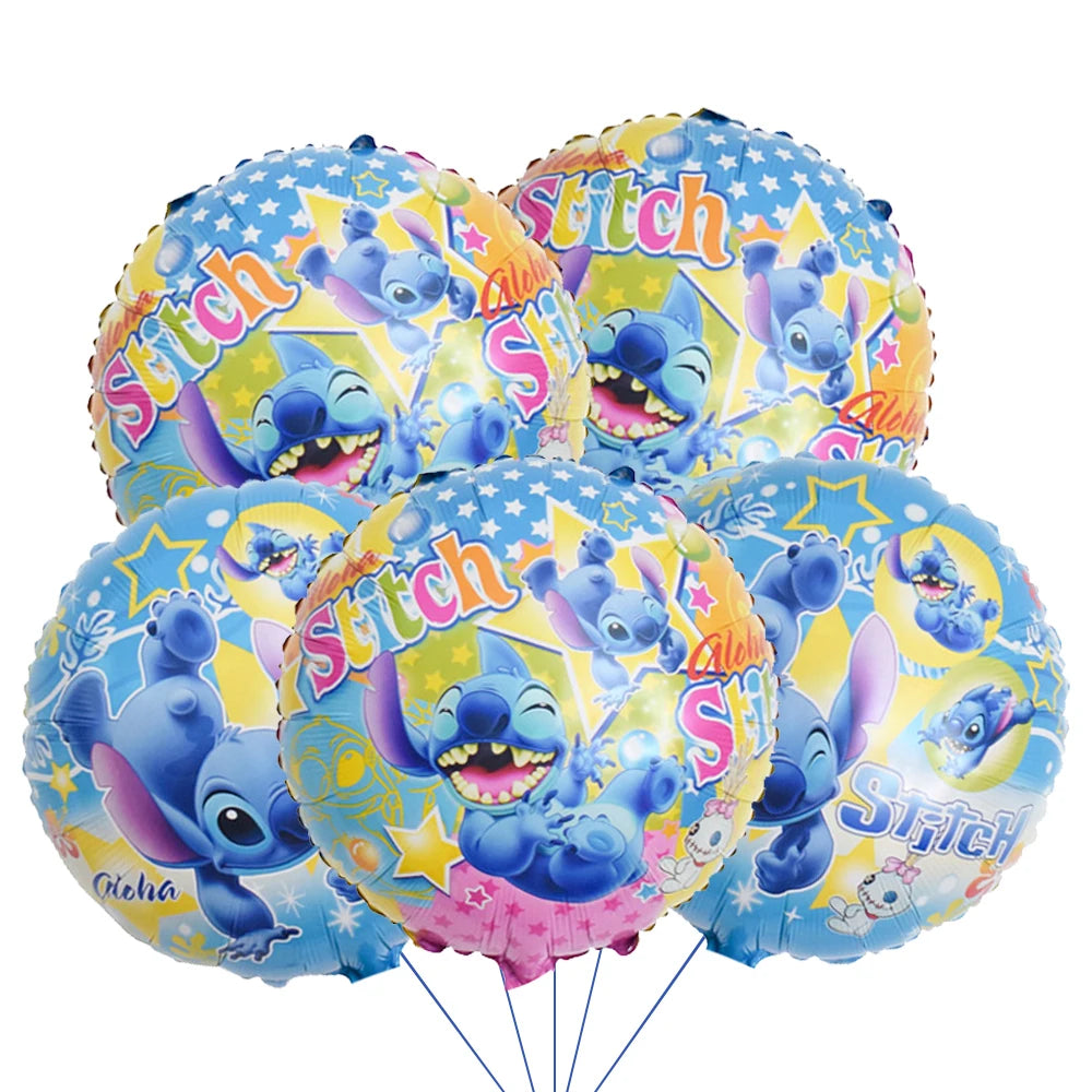 Lilo and Stitch Cartoon Children's Birthday Party Decoration Paper Plate Latex Foil Ballon Tablecloth Baby Shower Party Supplies