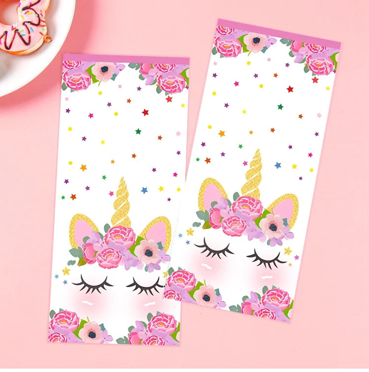 25/50/100pcs Unicorn Candy Bags Gift Packing Bags Birthday Party Decor Gift Bag for Guest Girl Birthday Supplies Baby Shower