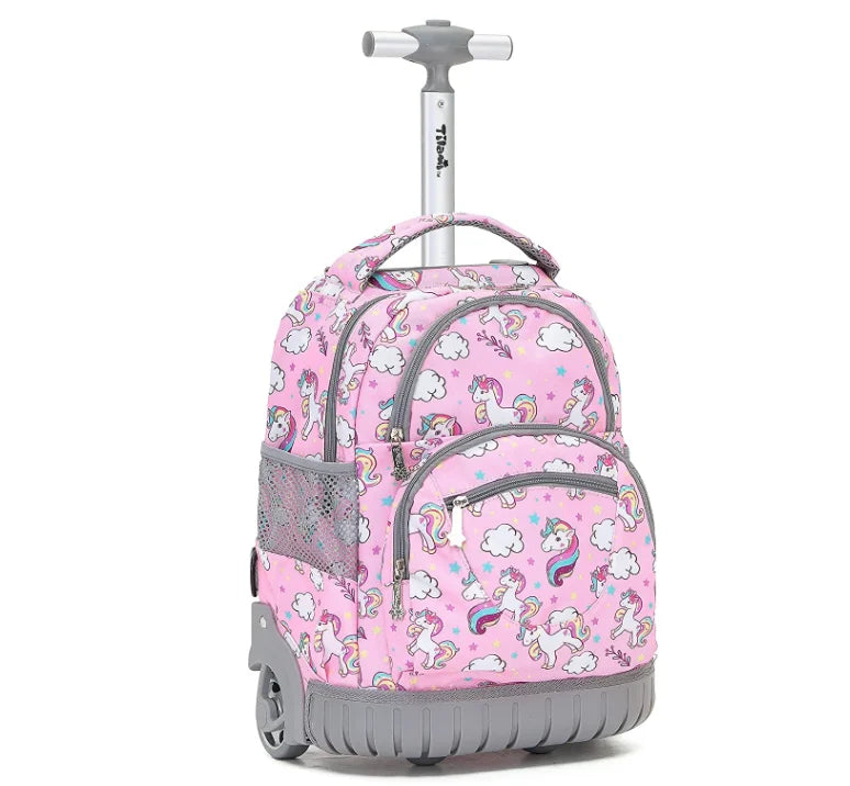 Children Rolling Backpack 16 inch Set 3 in 1 with Lunch Bag  Pencil Case for Girls Kids Travel Trolley Rolling Luggage Suitcase