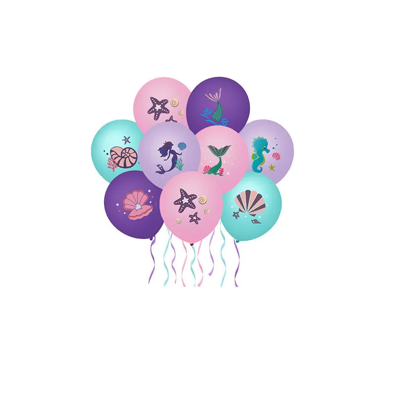 Mermaid Princes Birthday Party Decorations Disposable Tableware Gif Bag Foil Balloon Backdrop Decor Baby Shower Party Supplies