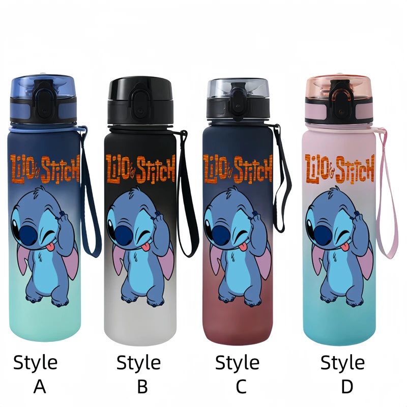 650ML Lilo & Stitch Anime Characters Water Cup Portable Children's  Outdoor Sports  Large Capacity Plastic Antidrip Water Bottle