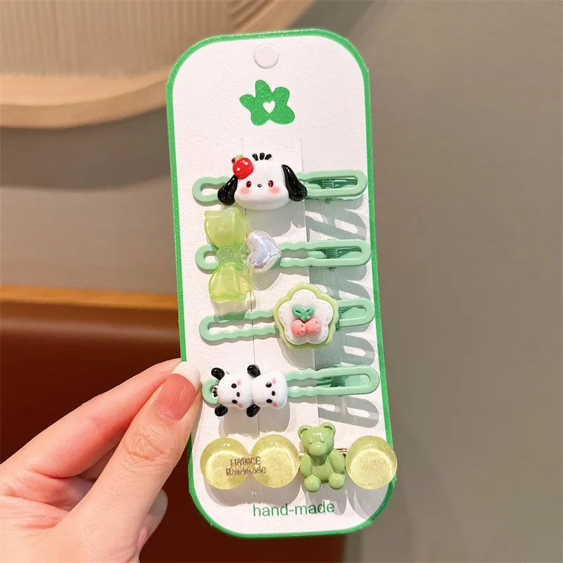 Sanrio Kawaii Melody Cinnamoroll Headdress Cartoon Hair Clip Set Little Girl Charm Bangs Clip Hair Hairpins Hair Accessories