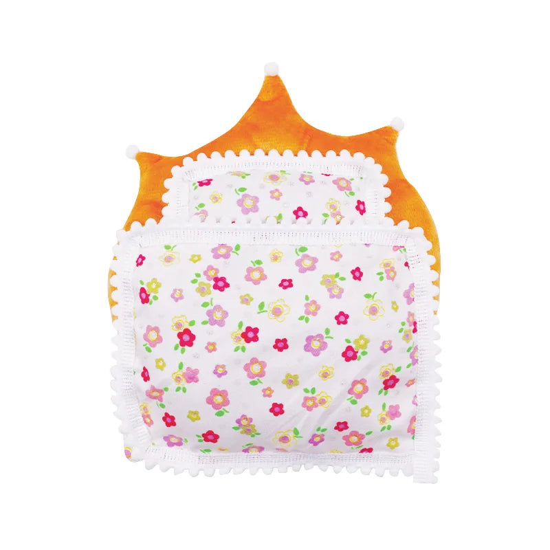 17cm Mini Doll's Accessories Set For Labubu Doll Pop 3Pcs/Set Bed+Quilt+Pillow Pajamas Sleeping Bag Dollhouse Gift,Girl's Toys