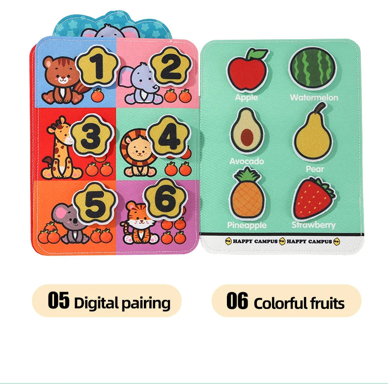 Busy Book Matching Game  Storytelling Busy Board Kids Fine Motor Early Education Toy Campus Theme Baby Gifts