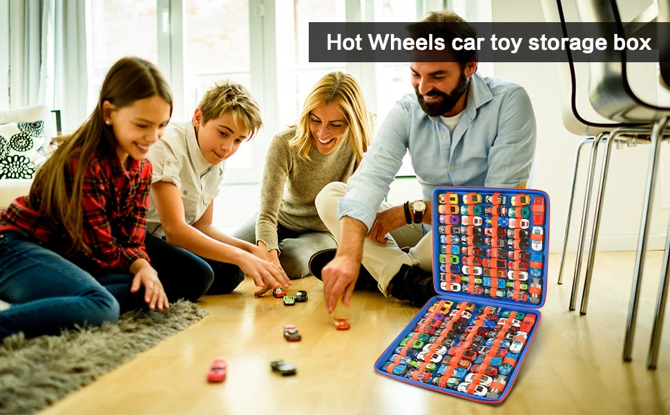 Toy Storage Organizer Case Compatible with Hot Wheels Car, Matchbox Cars, Portable， Fit for 88 Toys Car (Box Only)