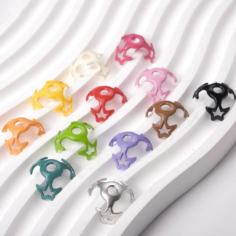 Colorful Star Round Torus Beads For Jewelry Making DIY Decorations Earrings Bracelet Necklace Charms Kids Hair Rope Accessories