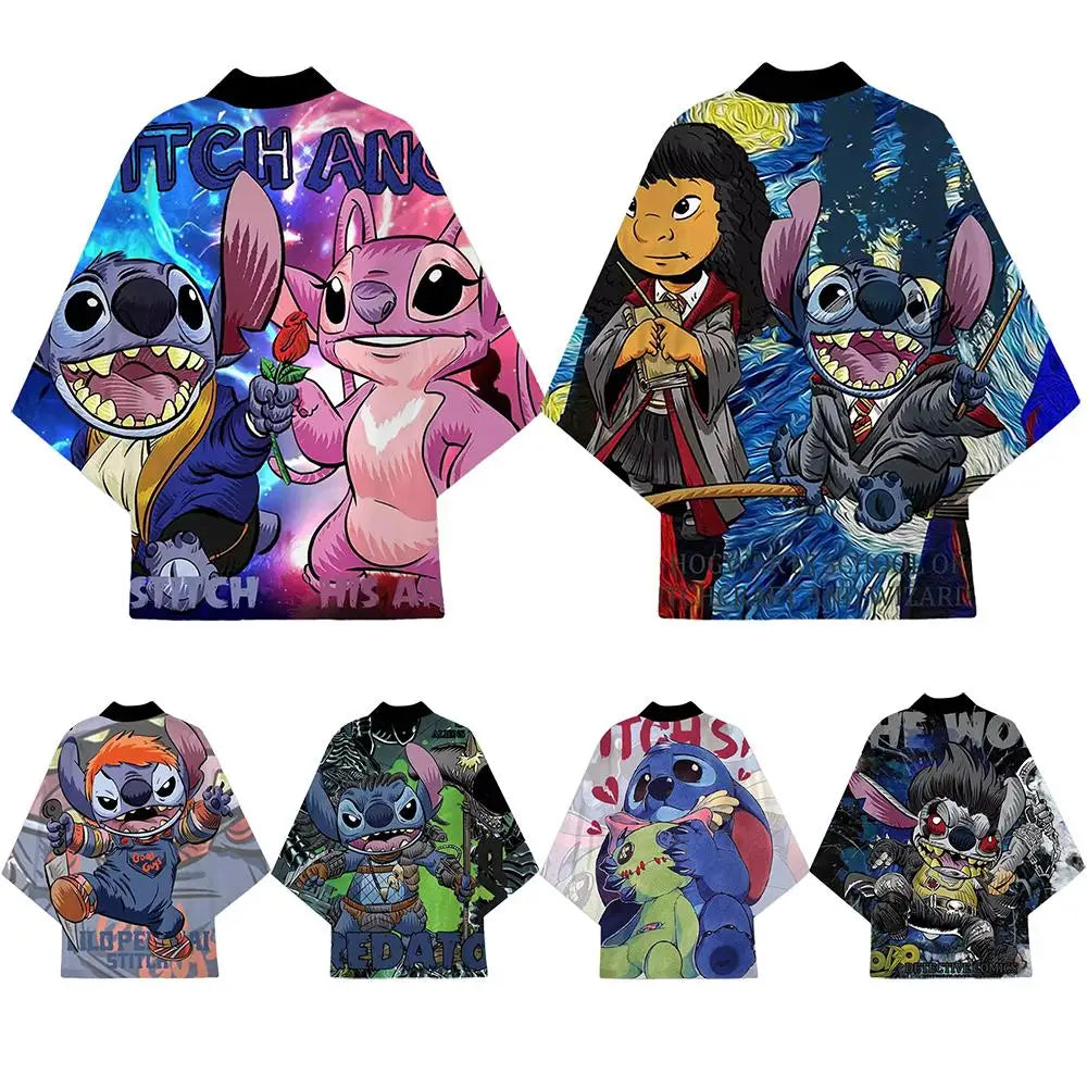 Movie Lilo and Stitch Costume Kimono Cardigan Animation Cartoon Cosplay Cloak Adult Cape 3D Digital Print Halloween Gift Clothes