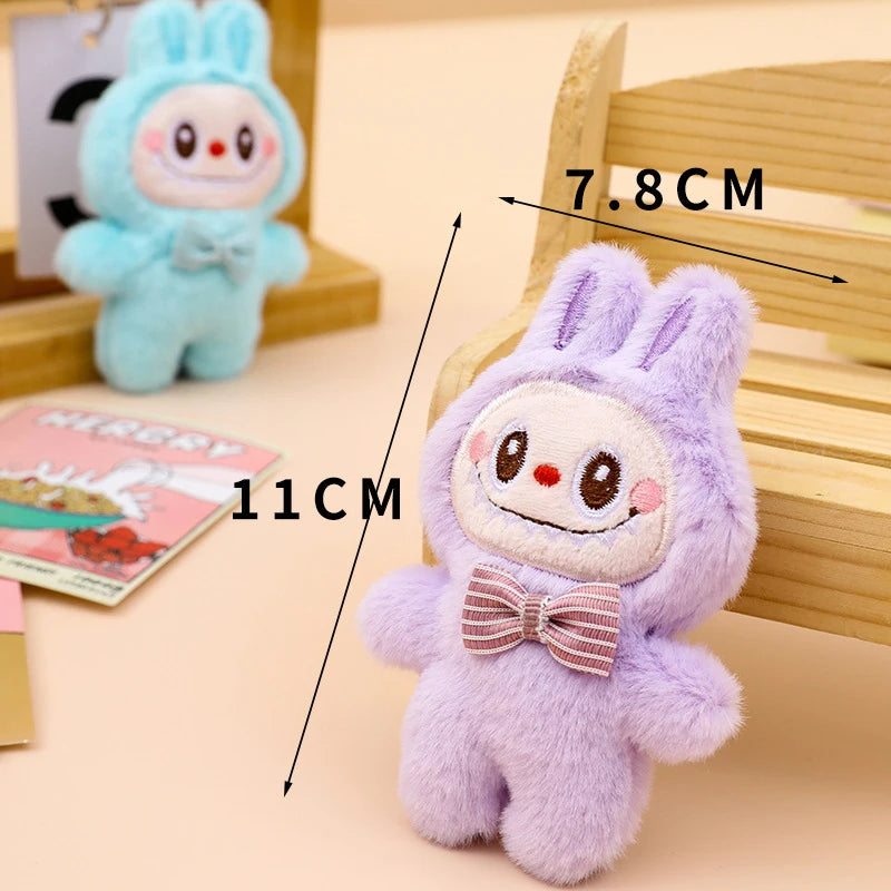 Cartoon Labubu Plush Toys Doll Keychain Kawaii Anime Pendant Keyring Cute Children Girls Birthday Gifts Backpack Hang