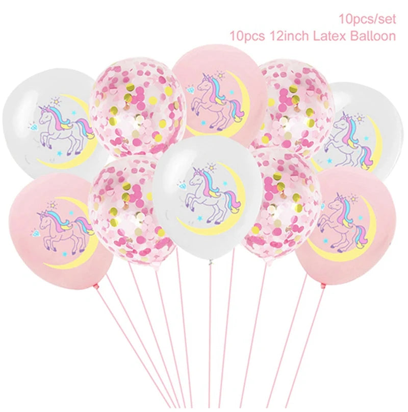 Unicorn Party Decoration Disposable Tableware Unicorn Birthday Party Decorations Kids Baby Shower Girl Birthday Party Supplies