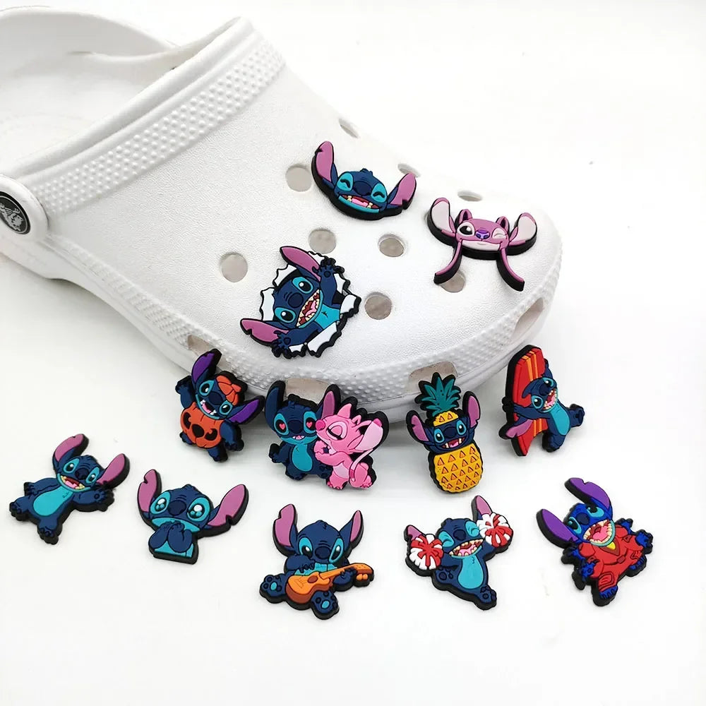 12pcs Stitch Collection Shoe Charms for Crocs DIY Shoe Decorations Accessories Shoe Sandal Decorate for Kids Party Gift