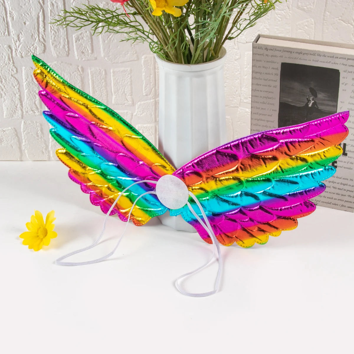 Unicorn Headband Girls' Fairy Rainbow Wings Flowers Headwear Accessory Unicorn Birthday Party Decoration Princess Dress Up Toys