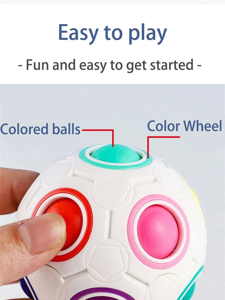 Kids Antistress Cube Rainbow Ball Puzzles Football Magic Cube Educational Learning Toys for Children Adult Stress Reliever Toys