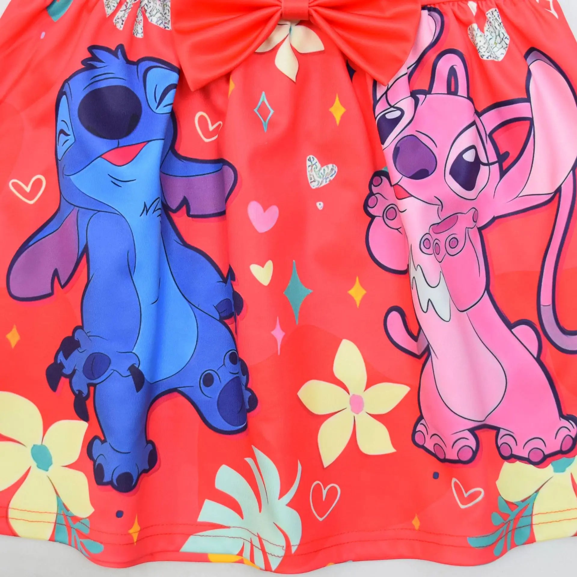 Lilo and Stitch Baby Girls Lilo Stitch Cosplay Princess Dress Kids Birthday Christmas Party Costume Summer Clothes Bow Sundress