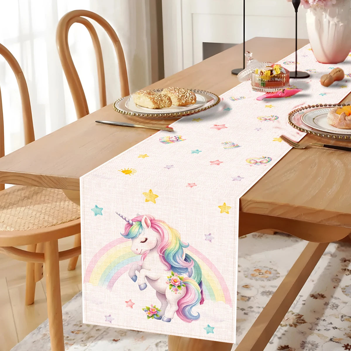 Rainbow Unicorn Disposable Tableware Happy 1st Birthday Party Decorations Kids Unicorn Theme Wedding Baby Shower Girls Supplies