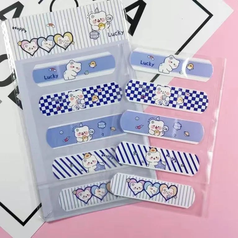 5pcs Cute Cartoon Waterproof Breathable Bandages for Girls Anti Blister Ins Style Adhesive Wound Care Plasters Baby Bandage