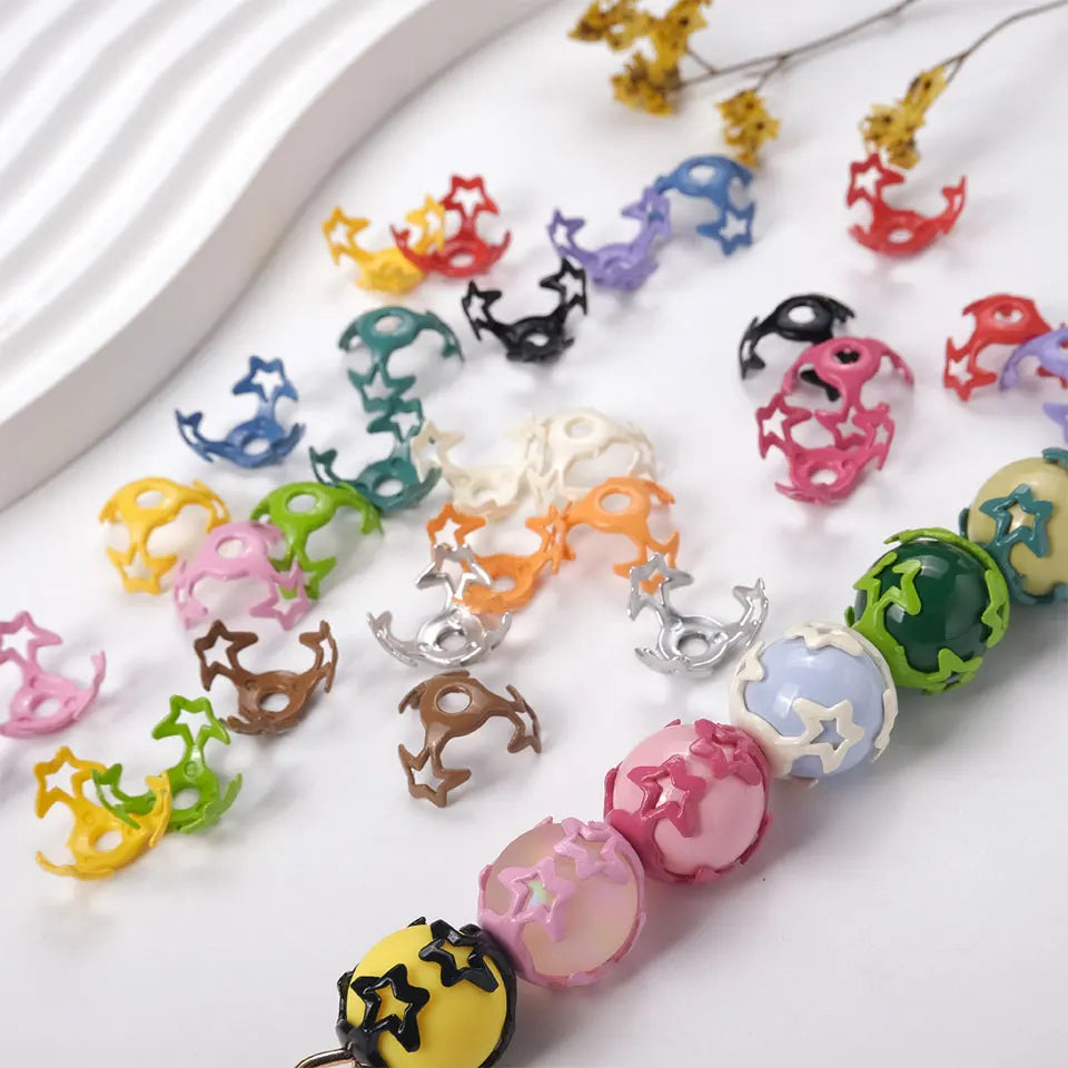 Colorful Star Round Torus Beads For Jewelry Making DIY Decorations Earrings Bracelet Necklace Charms Kids Hair Rope Accessories