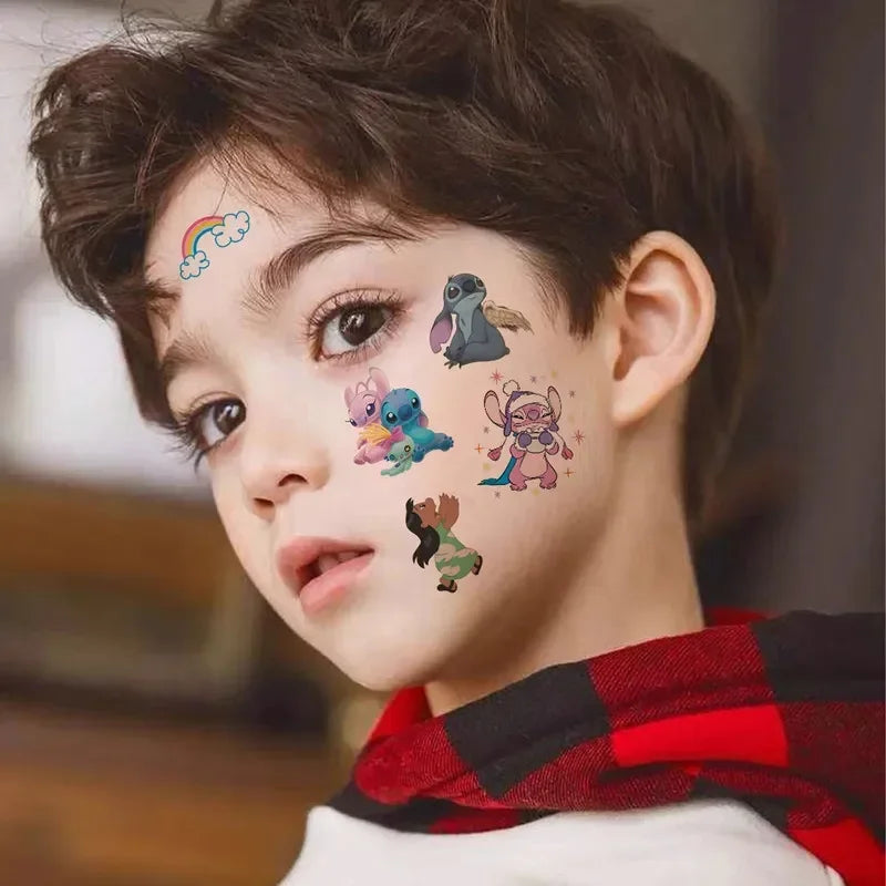New Kawaii Lilo & Stitch Anime Tattoo Stickers - DIY Decals for Birthday Party Decor, Perfect as Cartoon Children's Toy Gifts