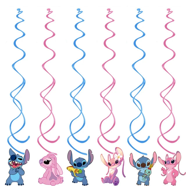 Lilo & Stitch Birthday Decorations Pink Girls Paper Cups Plates Napkins Cake Topper Tableware Set Balloons Decor Party Supplies