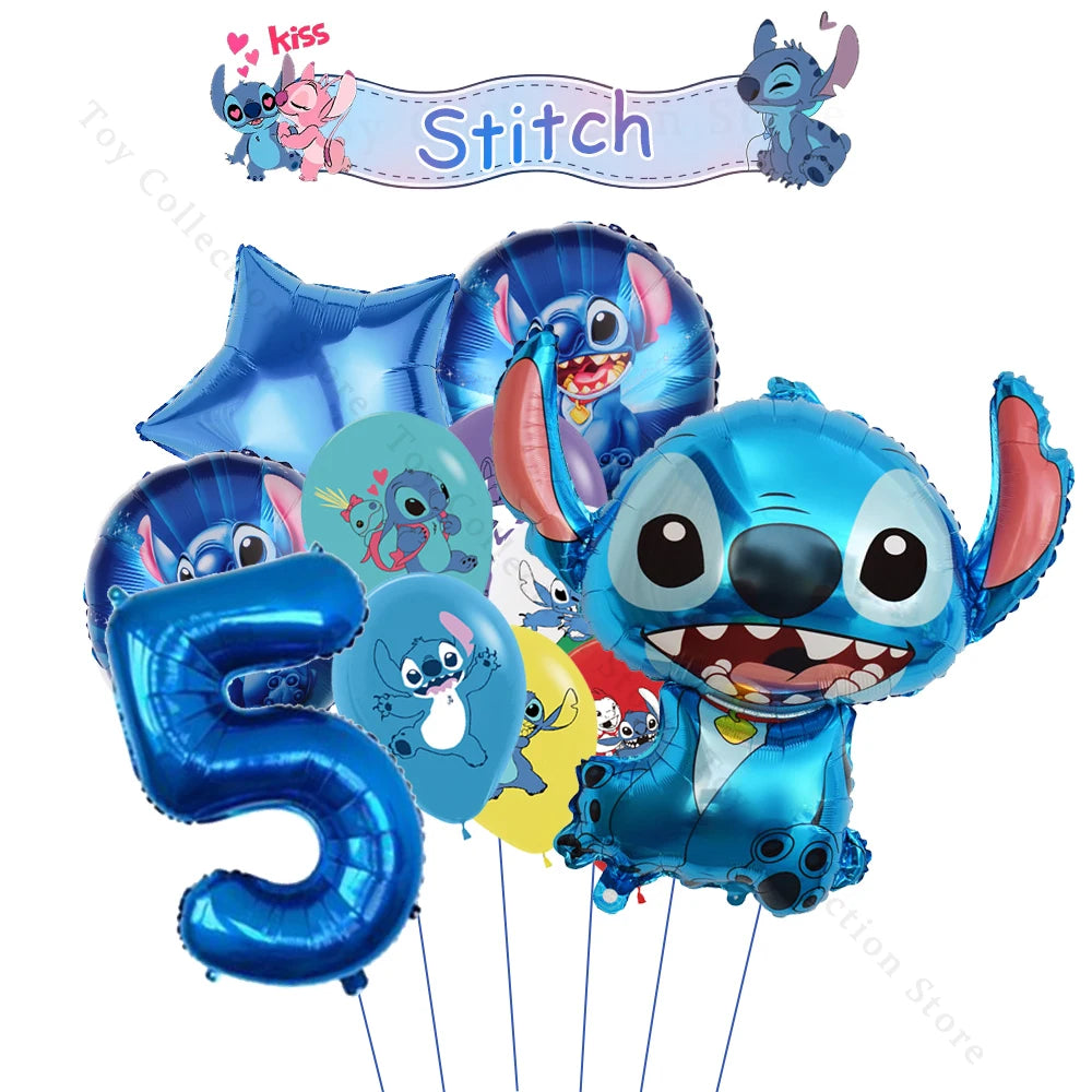Lilo and Stitch Cartoon Children's Birthday Party Decoration Paper Plate Latex Foil Ballon Tablecloth Baby Shower Party Supplies