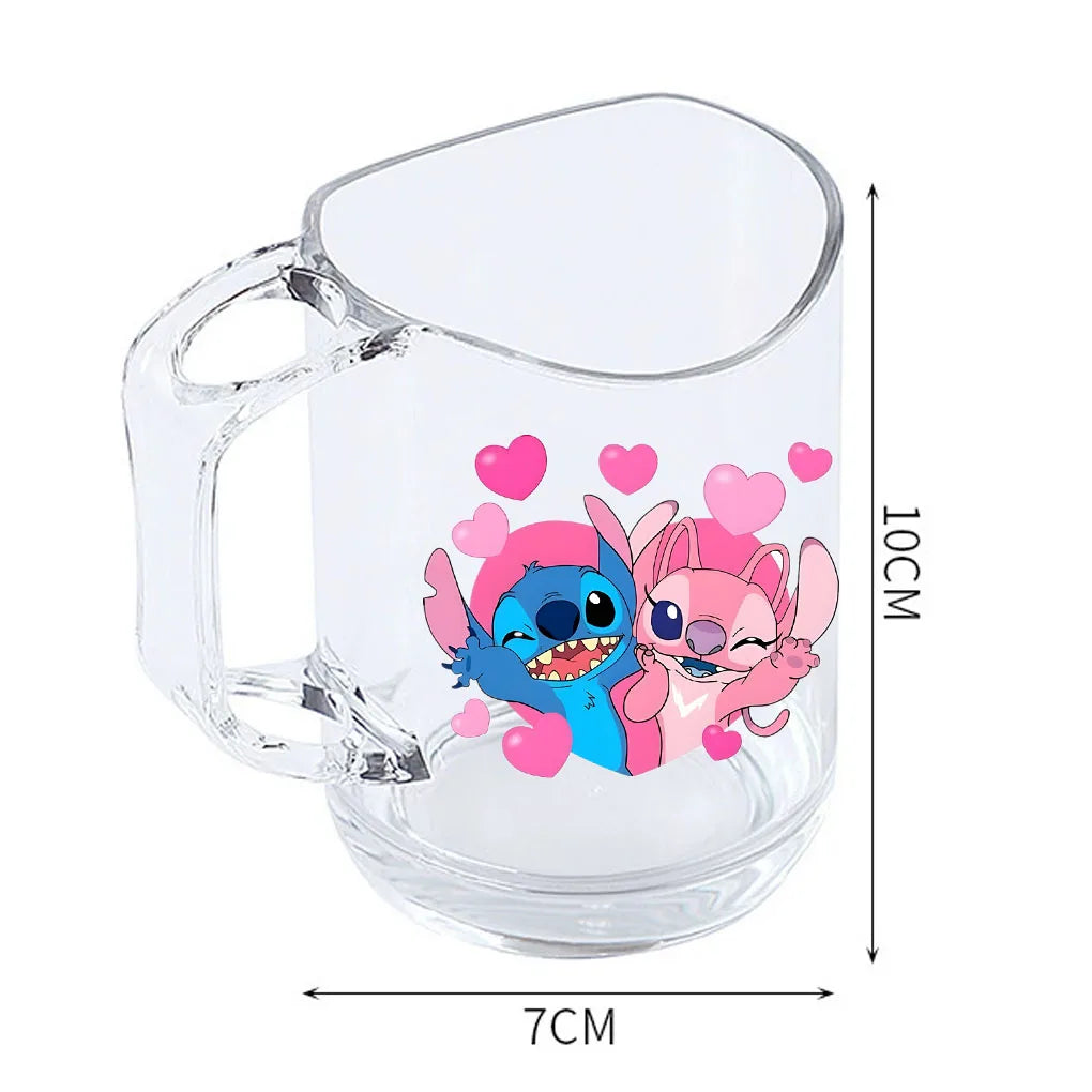 Stitch Lilo and Stitch animation peripheral cartoon printed transparent resin mouthwash and toothbrush cup anti-fall water cup