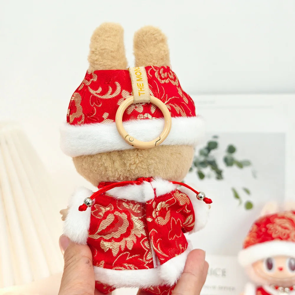 17cm Mini Plush Doll'S Clothes Outfit Accessories For Labubu V1 V2 Christmas Cookie Man Sweater Hat Clothing New Year Gift