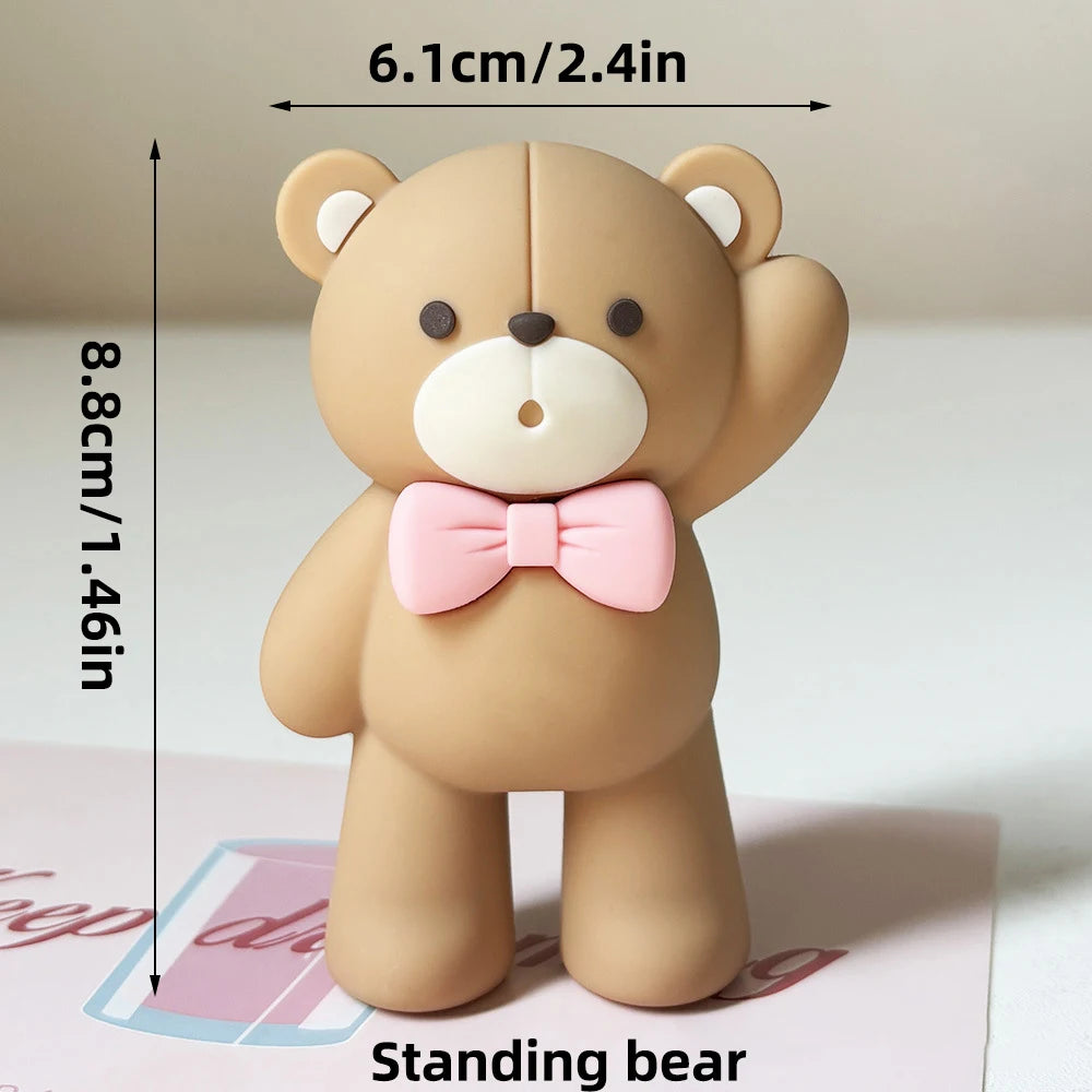 Bear Cake Toppers for Boy or Girl Baby Shower Children's Birthday Party Decoration Hot Air Balloon Cake Topper Pink Blue Green