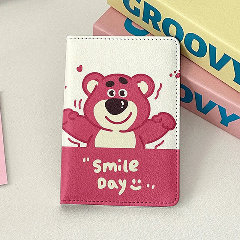 Cute Panda Passport Cover Girl Cartoon Pink Bear Bank Credit Card Passport Holder Case Women Travel Accessories Passport Wallet
