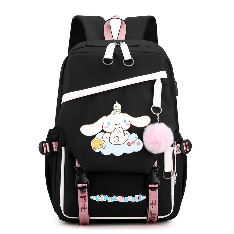 Sanrio Kuromi Cinnamoroll Backpack Teenager Student Rucksack Girl Boy Kids Anime Knapsack Women Cute Cartoon Bag Travel Mochilas