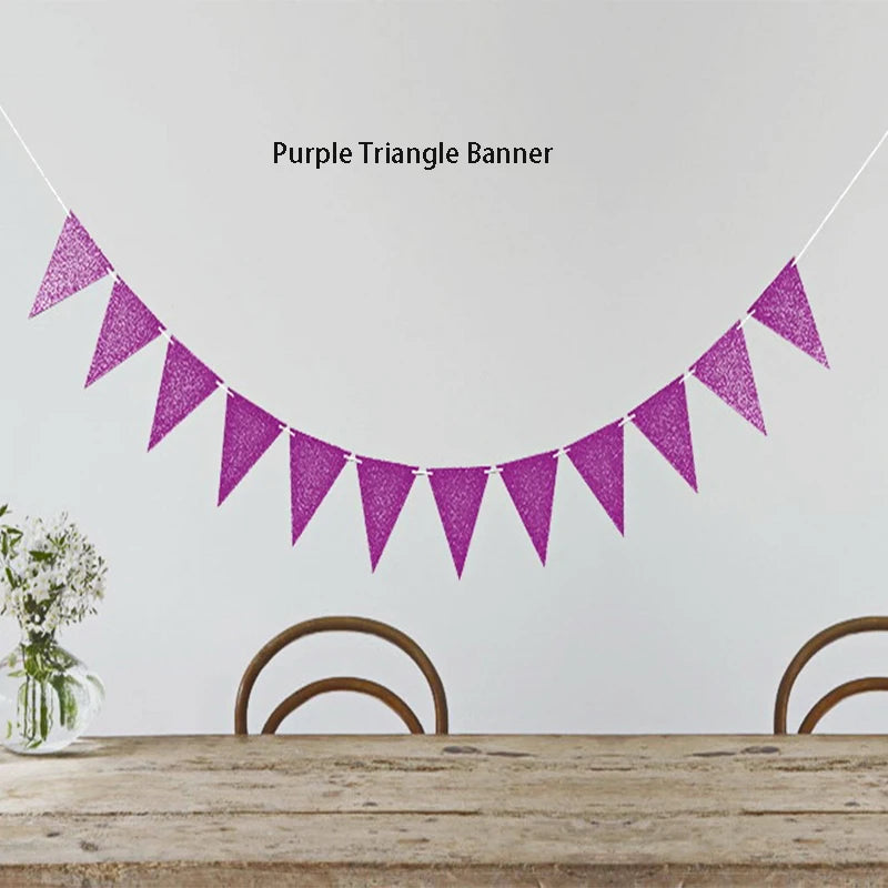 Purple Happy Birthday Banner Party Decorations Purple White Balloons Garlands Lavender Mermaid Birthday Themed Party Streamers