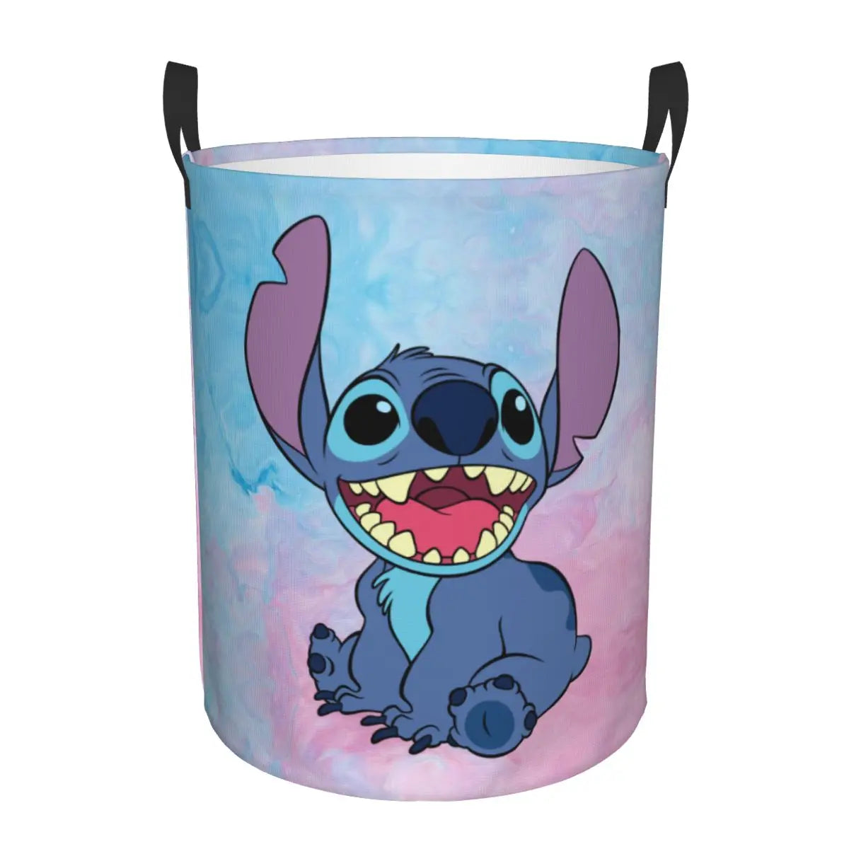 Customized SLilo And Stitch Cartoon Laundry Hamper Large Storage Basket Anime Kids Nursery Toy Organizer