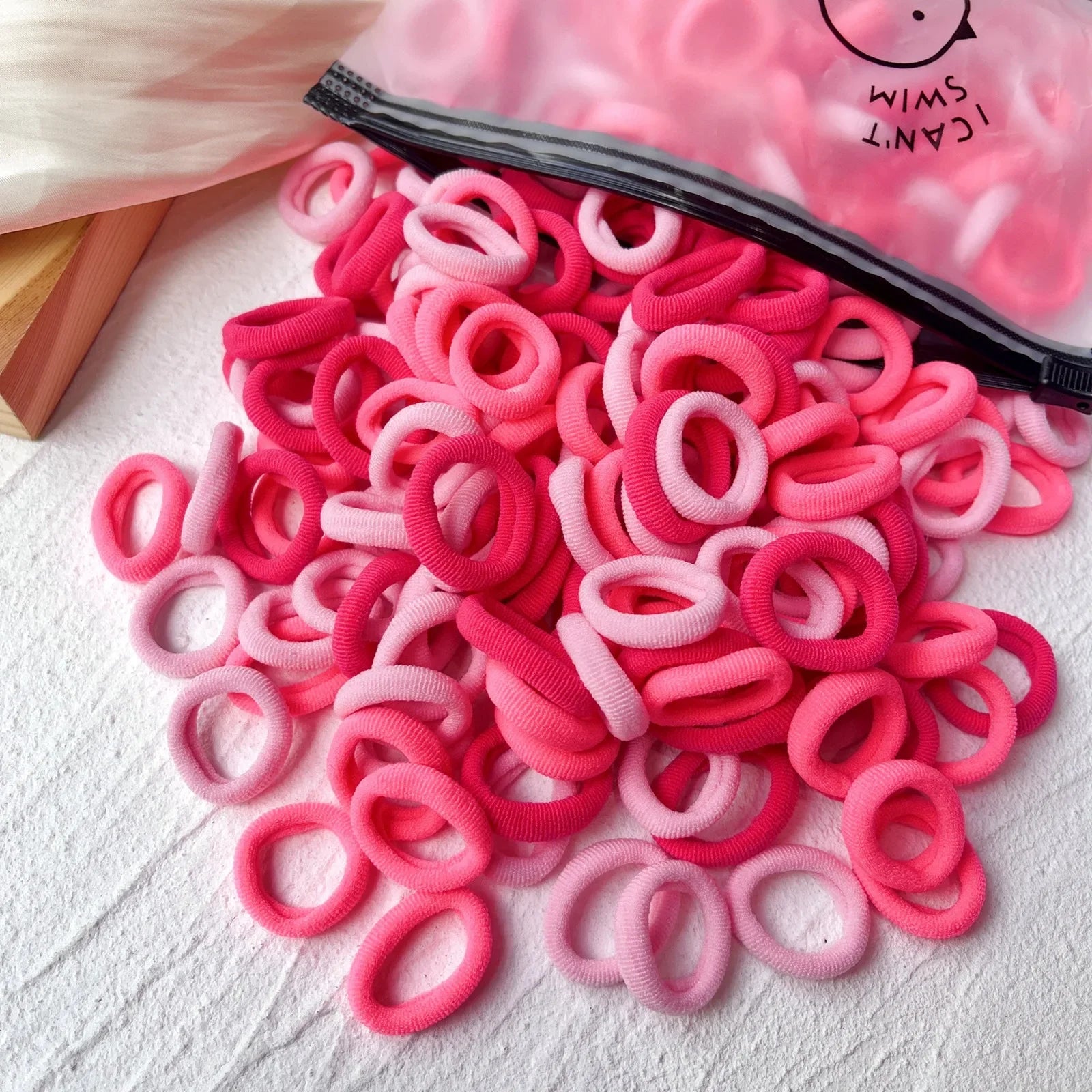 50/100/200PCS Colorful Basic Nylon Ealstic Hair Ties for Girls Ponytail Hold Scrunchie Rubber Band Kids Basic Hair Accessories