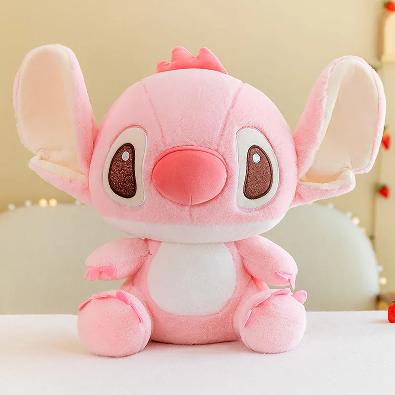 New Blue Pink Lilo & Stitch Hug The Duck Doll Cartoon Angel Plush Toy Cute Anime Soft Stuffed Kawaii Children's Birthday Gift