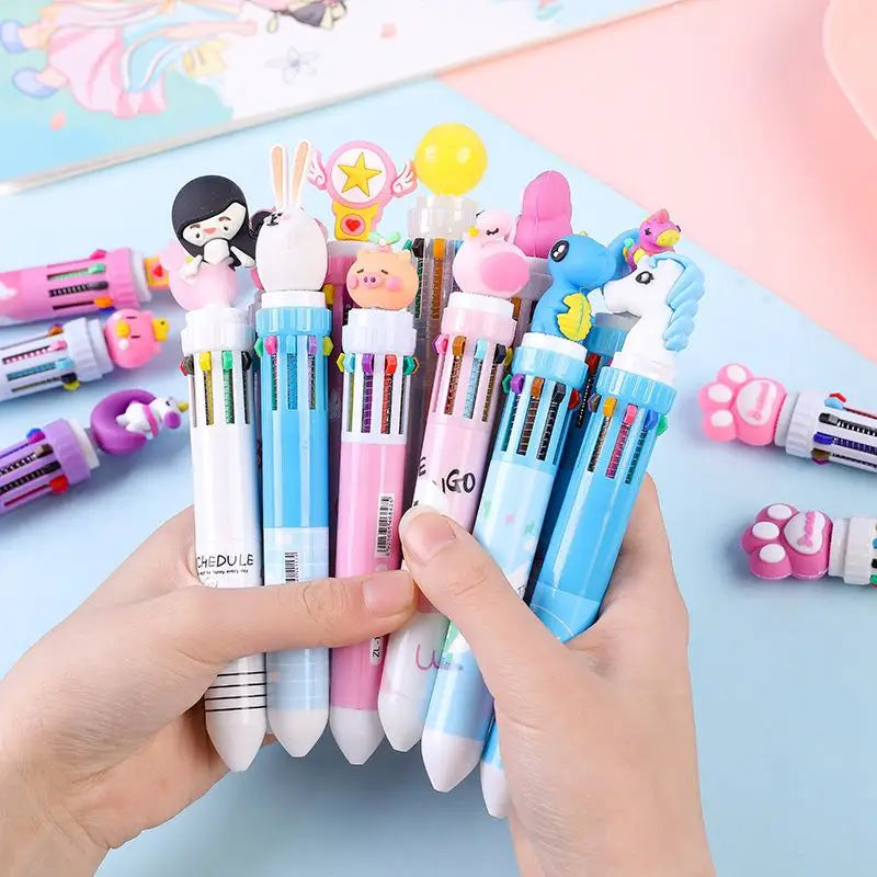 4PCS Cartoon Ballpoint Pen Gift Kids Favor Dinosaur Unicorn Birthday Party Children Prize Gift Christmas Wedding Guest Giveaways