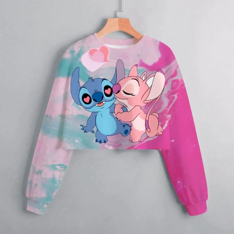 23024New Lilo & Stitch Cartoon Anime Hoodie for Boy Girl Kids 3D Print Women Clothing Coat Streetwear Sweatshirt Zipper