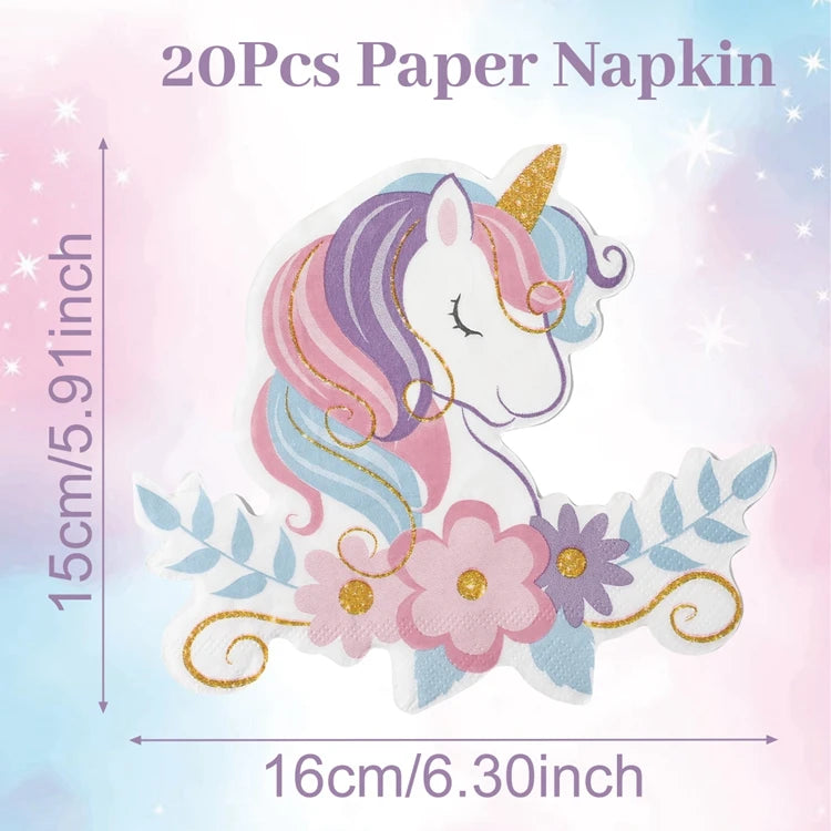 Unicorn Party Supplies Rainbow Unicorn Paper Plates Cups Napkin for Baby Shower First Girls Birthday Party Decorations