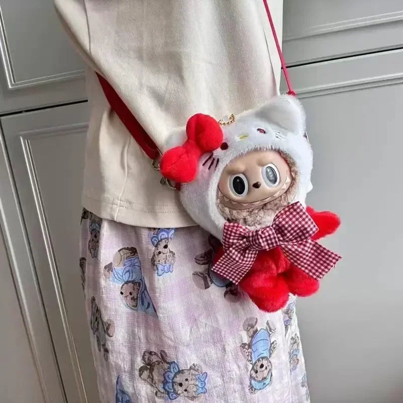 Sanrio Doll Clothes Head Covering Kawaii Anime Hello Kitty Kuromi Melody Cinnamoroll Clothing Cute Labubu Plush Clothes Gift