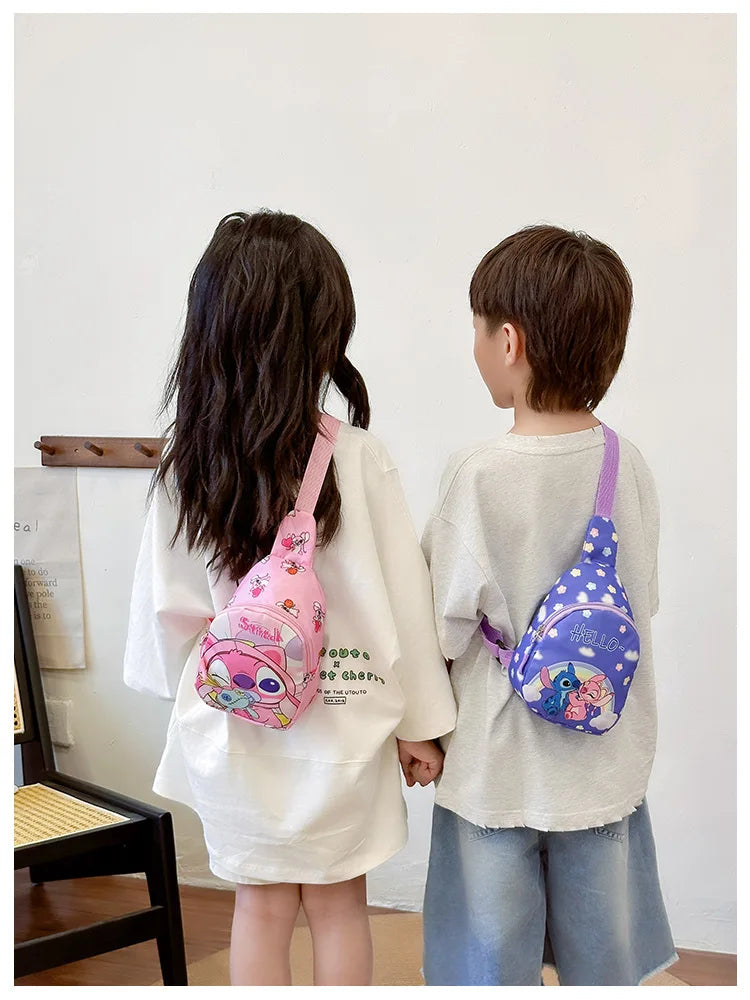Stitch Anime Shoulder Bags Kawaii Fashion Chest Bag Travel Satchel Casual Portable Totes Backpacks Birthday Gifts For Boys Girls