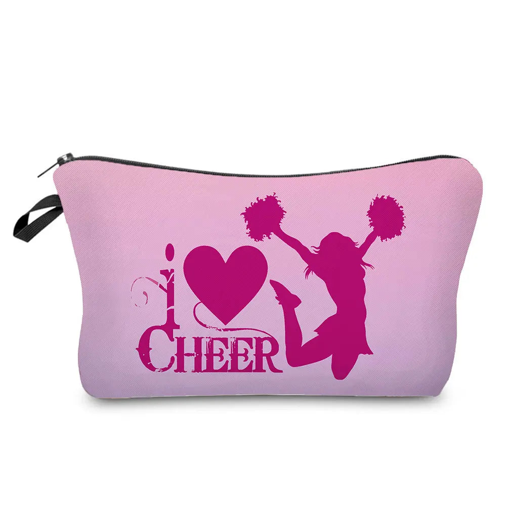 Cheerleading Girl Makeup Bag Club Gift Bag Female Portable Custom Pattern Cosmetic Bag Travel Organizer Storage Bag Toiletry Kit
