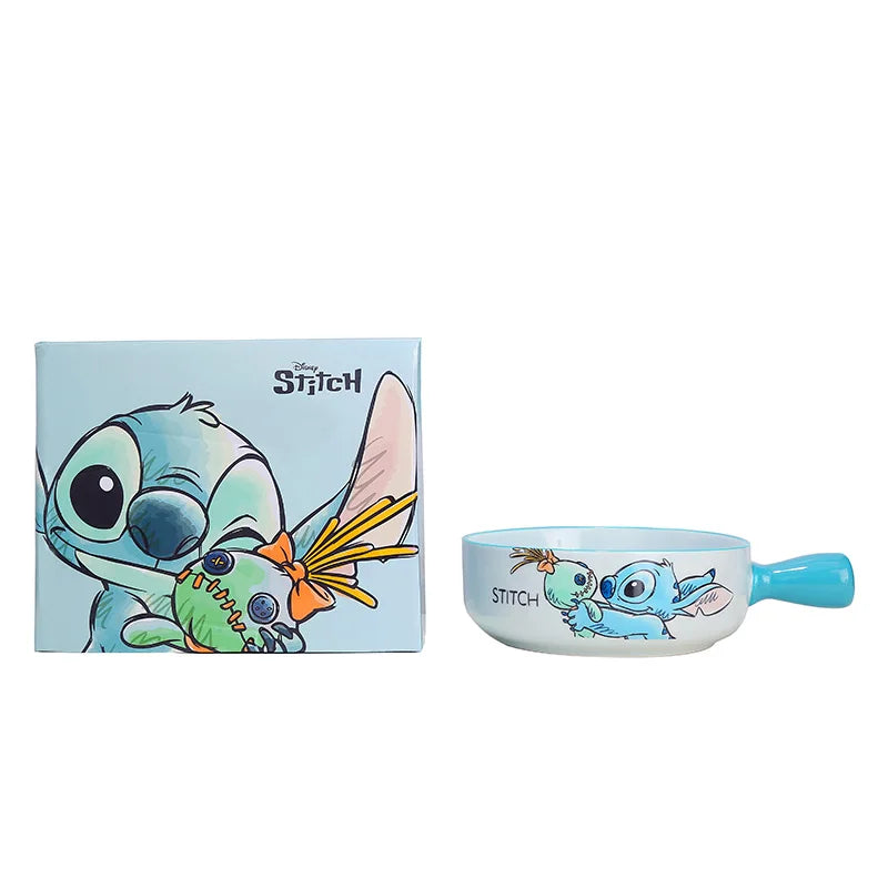 Stitch Salad Bowl Dinner Plates Household Ceramic Plate Cute Styling Rice Bowl Resistant Tableware Kid Water Cup Coffee Mug Gift