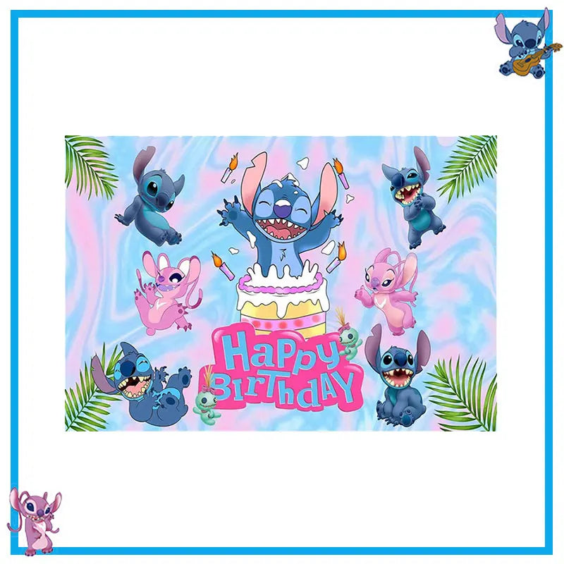New Stitch Birthday Party Decoration Tableware Balloons Cups Plates Banner Straws Lilo And Stitch Theme Party Supplies Toy Gifts